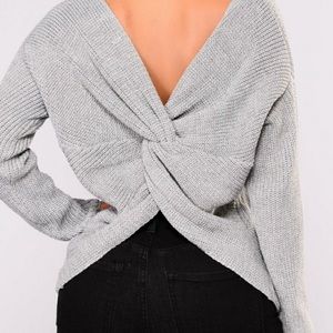 Fashion Nova back knott sweater